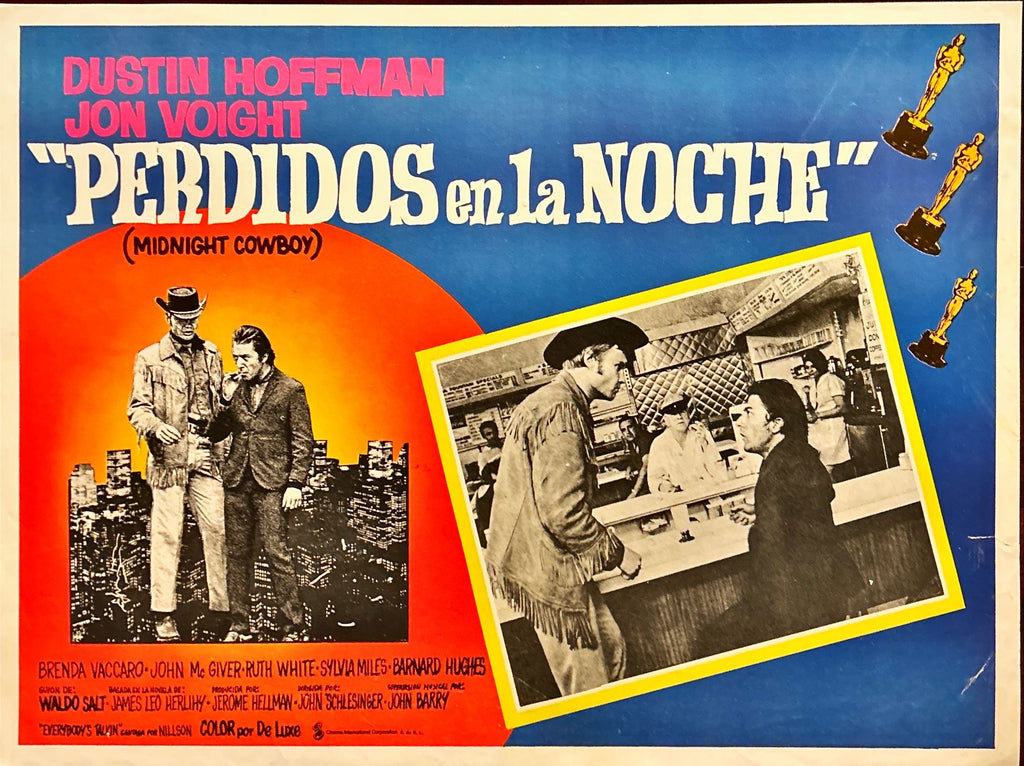Midnight Cowboy (1970) 3 Original Mexican Lobby cards Dustin Hoffman & Jon Voight