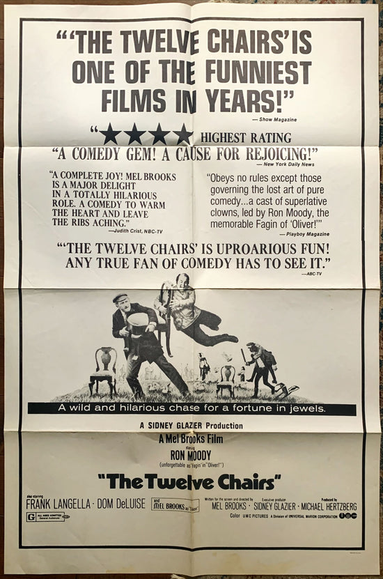 The Twelve Chairs (1970) Mel Brooks, Ron Moody, Dom DeLuise & Frank Langella!