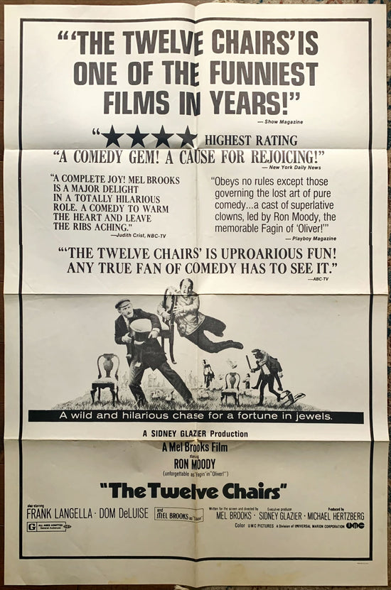 The Twelve Chairs (1970) Mel Brooks, Ron Moody, Dom DeLuise & Frank Langella!