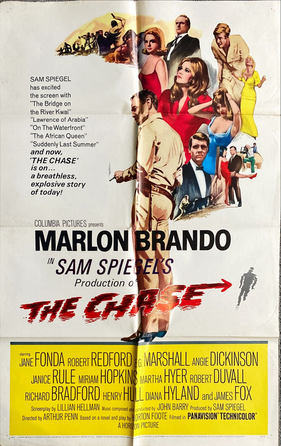 The Chase (1966) One Sheet Movie Poster - Brando, Fonda, Redford