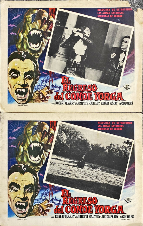 Return of Count Yorga (1971) 2x Lobby Cards - MX