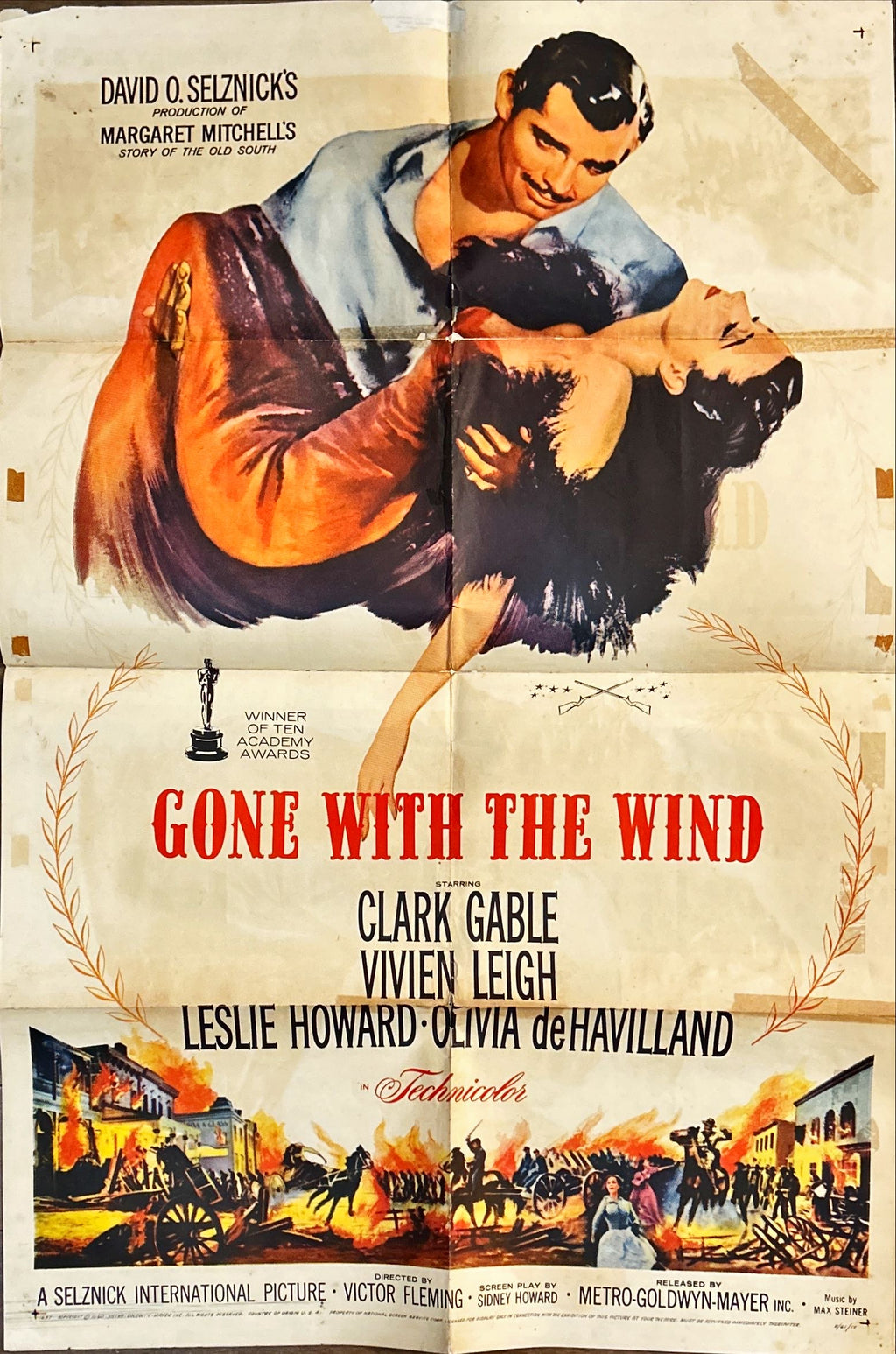Gone with the Wind - One Sheet Movie Poster - R61, Clark Gable, Vivien Leigh