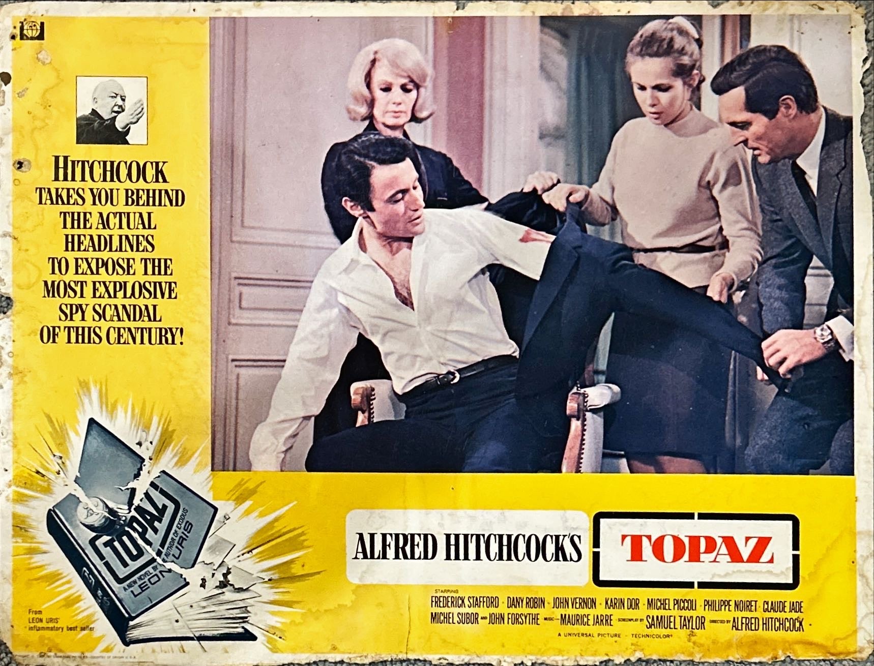Topaz (1969) One Sheet Movie Poster + 7x Lobby Cards/Stills - SPAN, Hitchcock