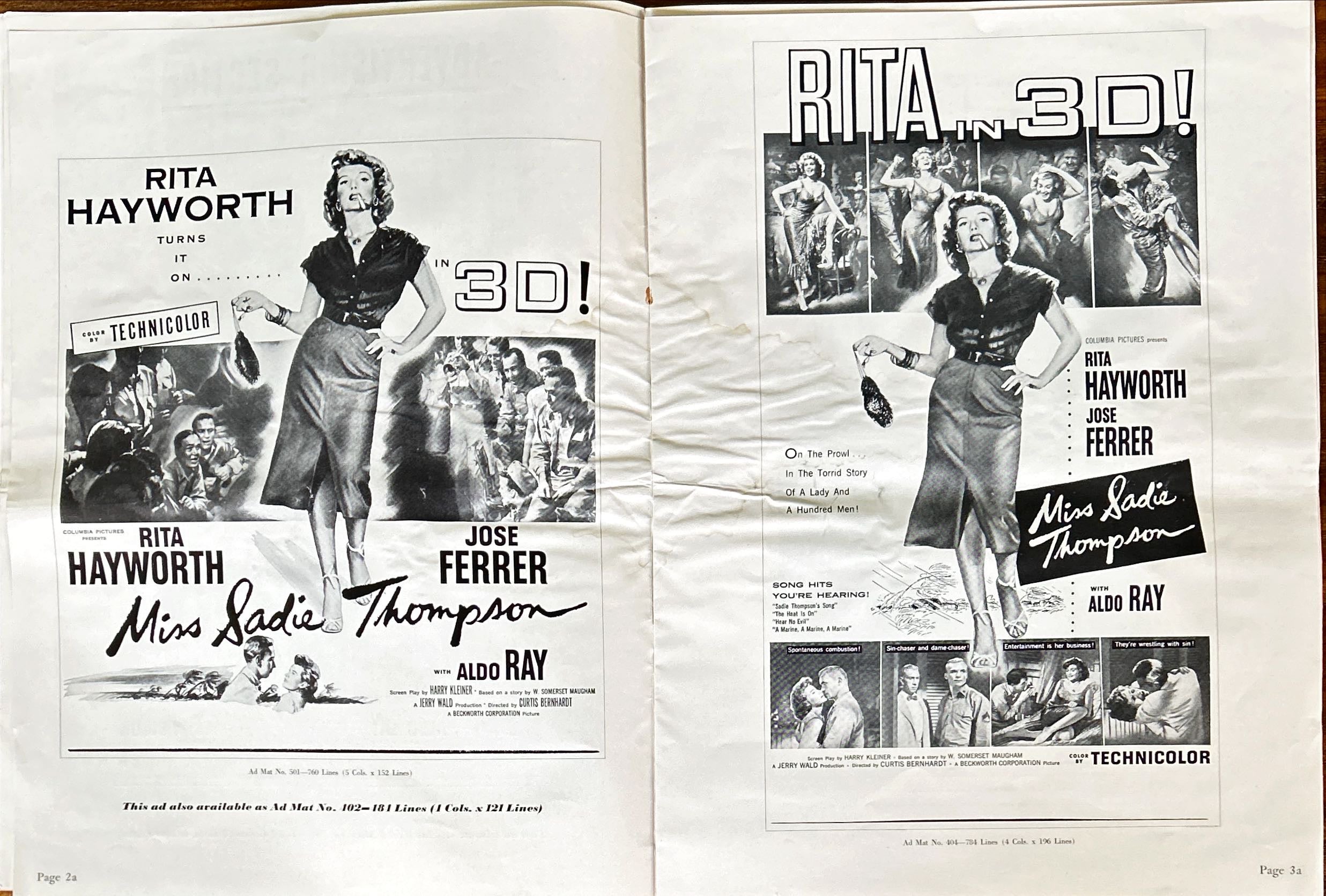 Miss Sadie Thompson (1953) Pressbook - 3D, Rita Hayworth