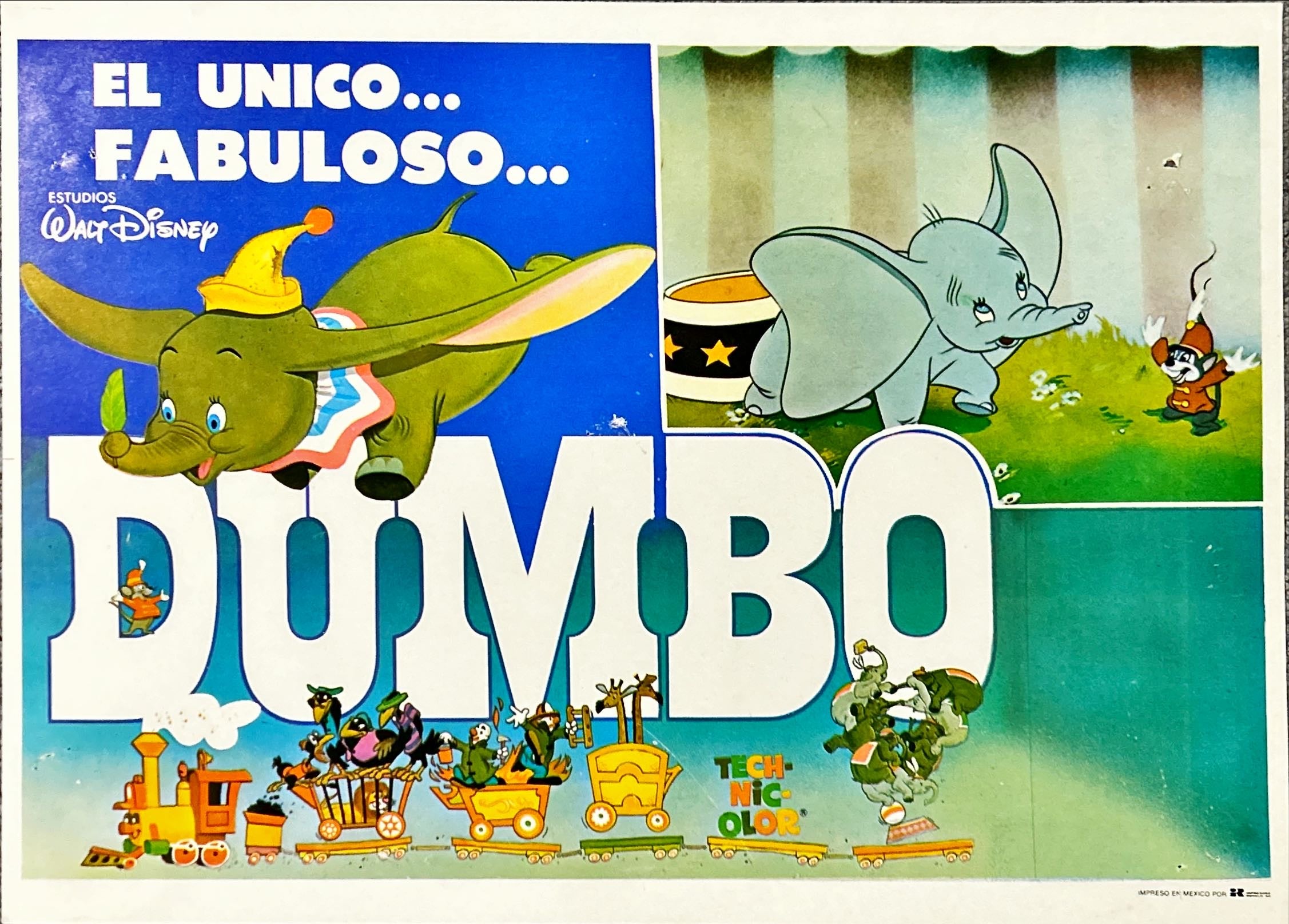 Dumbo Vintage Mexican Lobby card set, Disney animated classic
