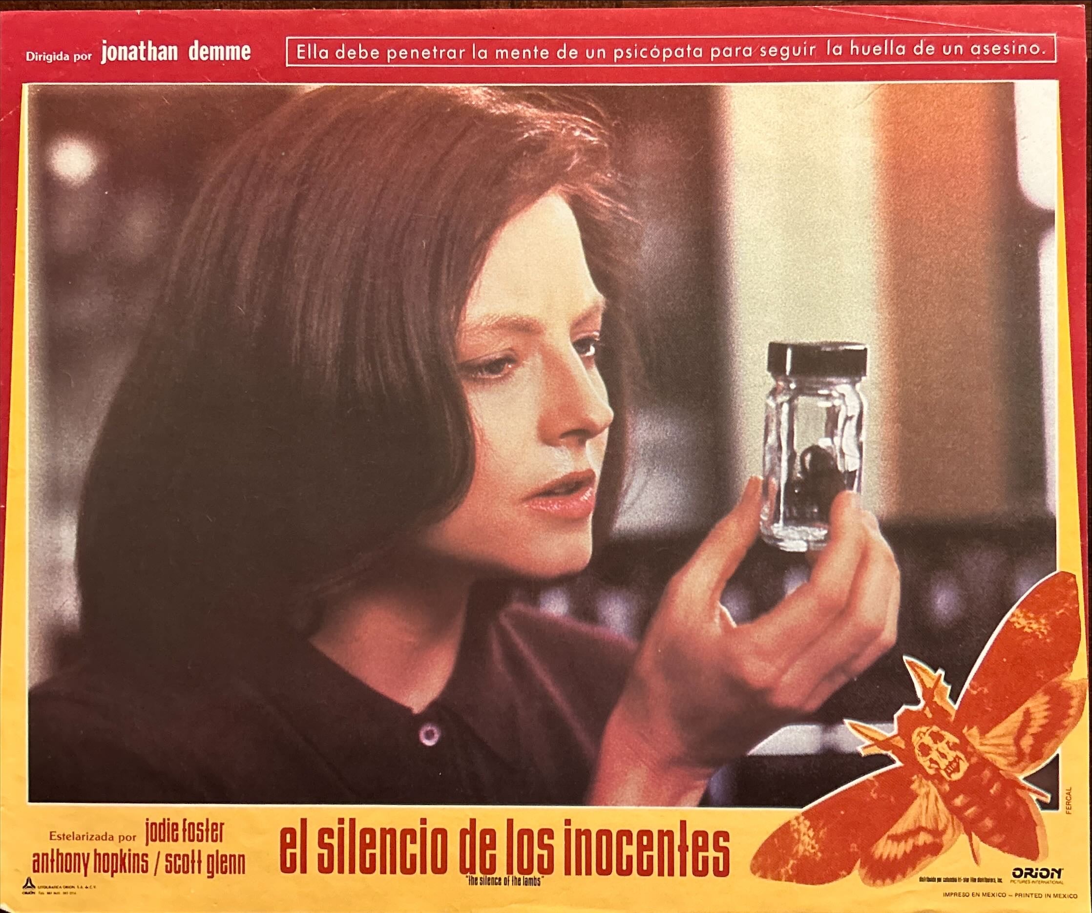 Silence of the Lambs (1991) 3 Original Mexican lobby Cards, Jodie Foster, Anthony Hopkins
