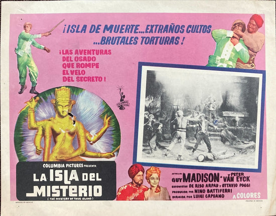 Mystery of Thug Island (1965) Vintage Mexican Lobby Card, Guy Madison