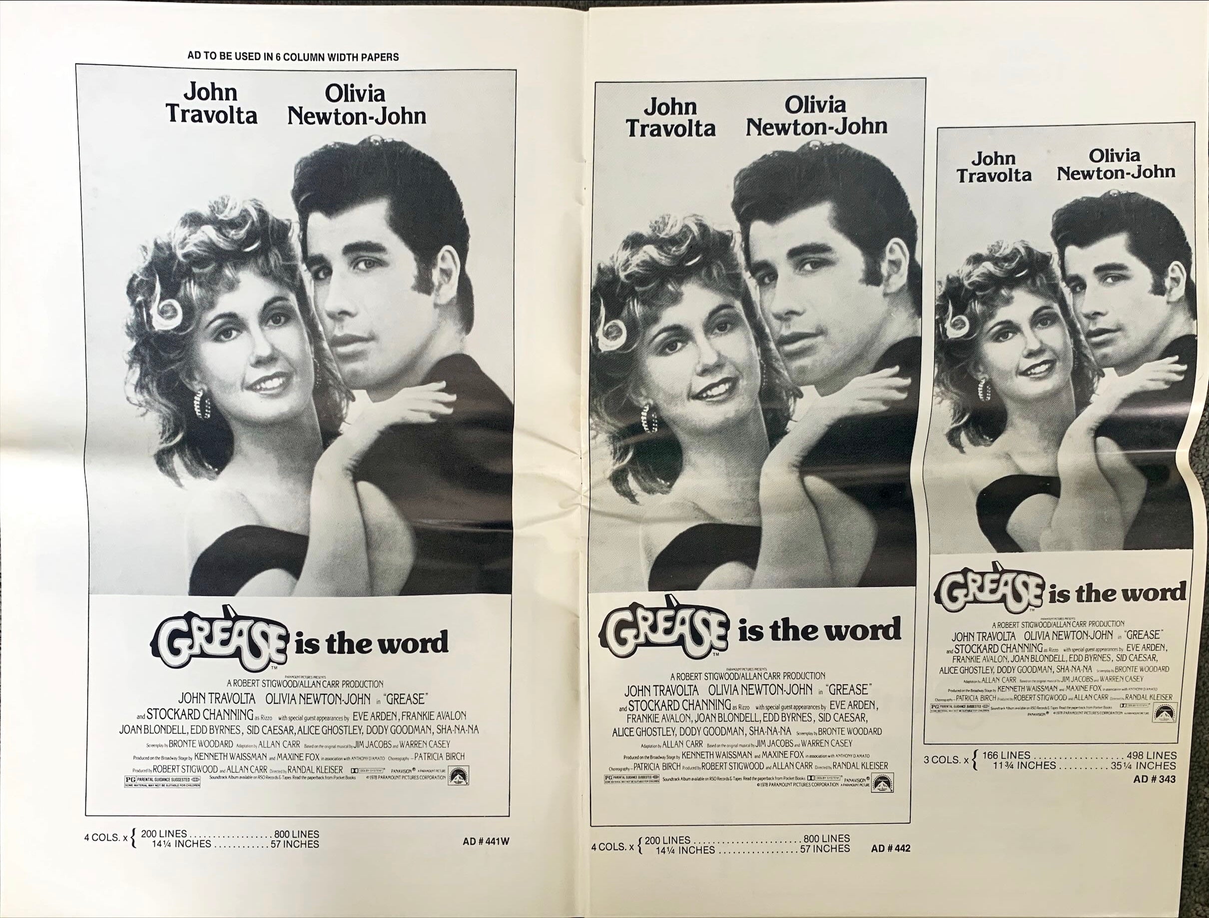 Grease (1987), Pressbook, John Travolta