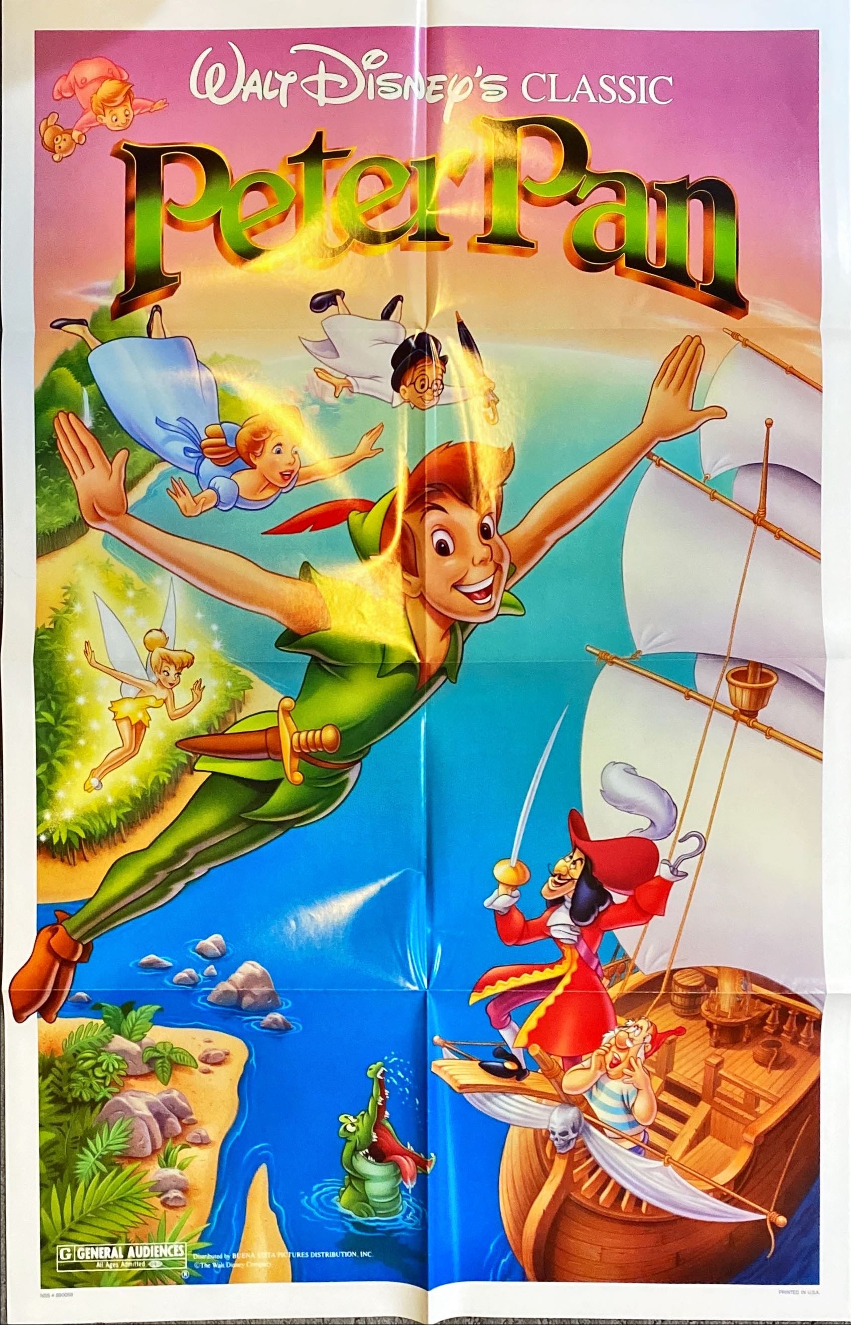 Walt Disney's Peter Pan,  1sh R1989 Walt Disney