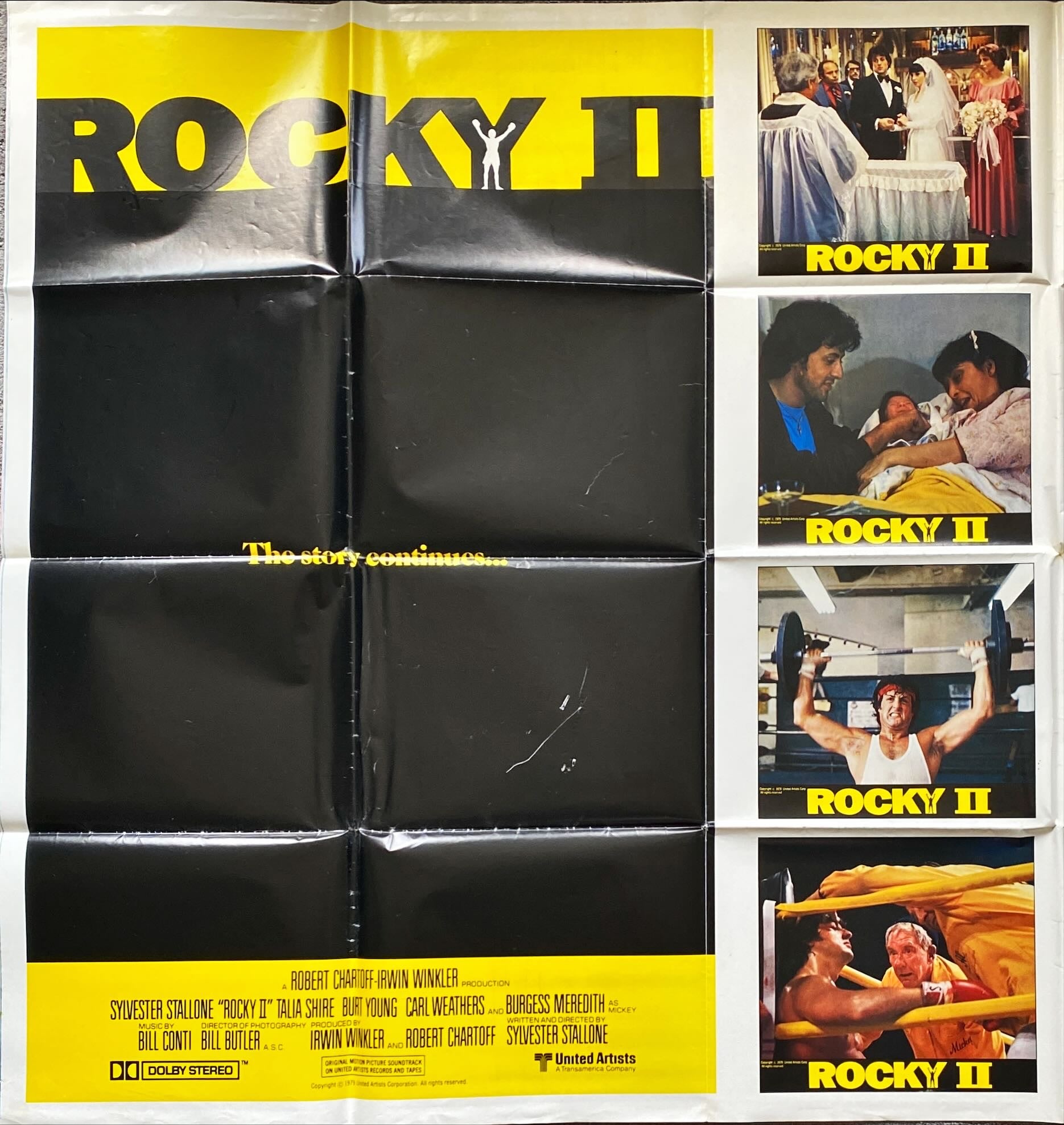 951 ROCKY II 1-stop poster 1979 Sylvester Stallone & Carl Weathers