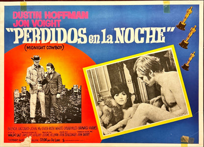 Midnight Cowboy (1970) 3 Original Mexican Lobby cards Dustin Hoffman & Jon Voight