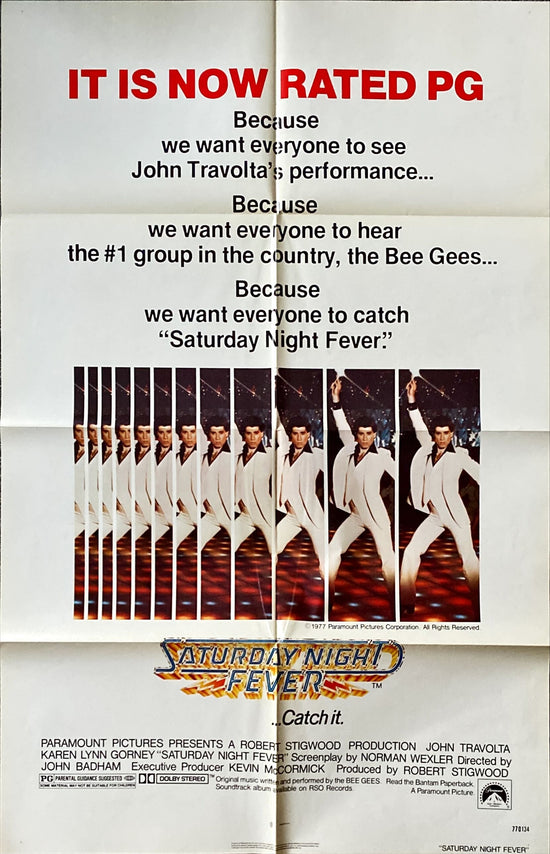 Saturday Night Fever (1977) One Sheet Movie Poster - PG Style