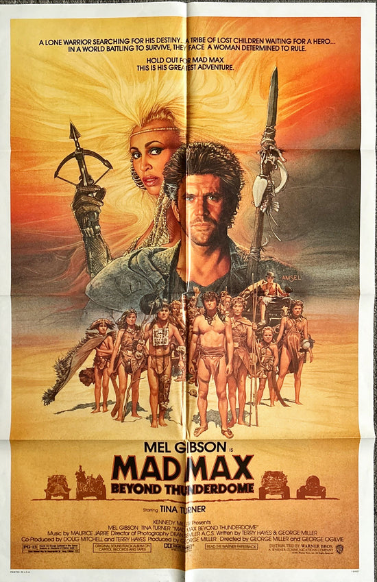 Mad Max Beyond Thunderdome (1985) One Sheet Movie Poster - Mel Gibson, Amsel