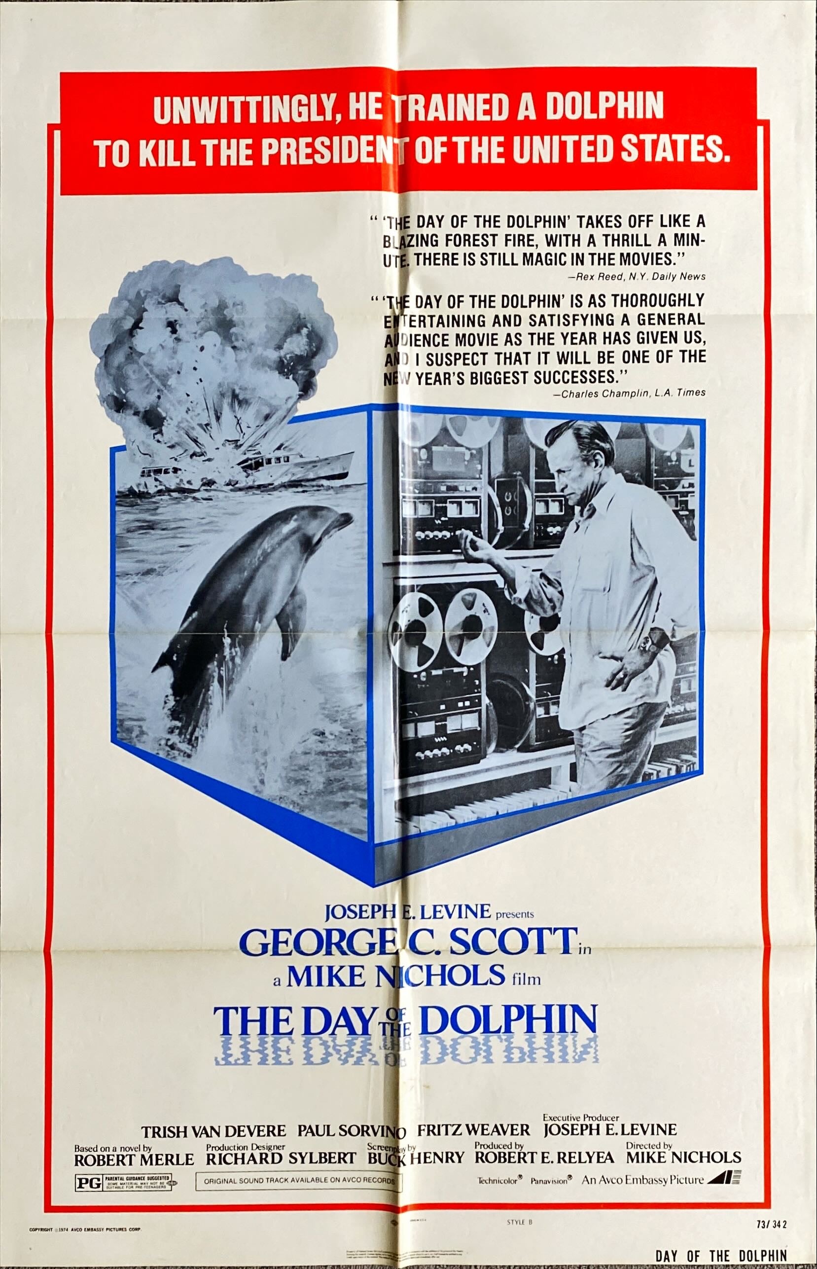 The Day of the Dolphin, style B 1sh 1973 George C. Scott