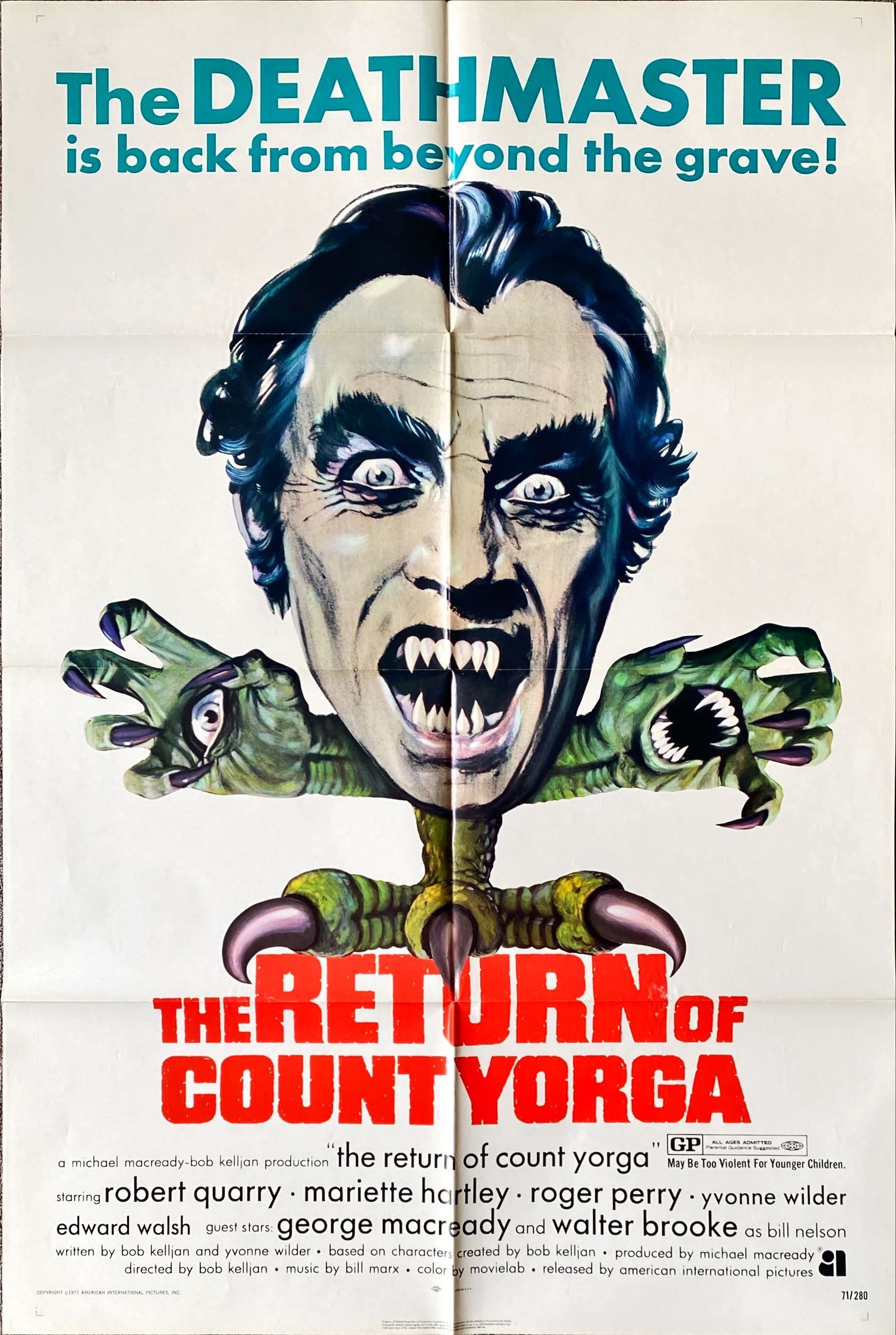 Return of Count Yorga (1971) One Sheet Movie Poster - AIP Vampires