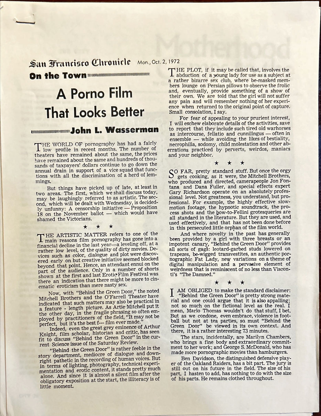 Inside Marilyn Chambers (1975) Original Presskit with 5 BW Stills