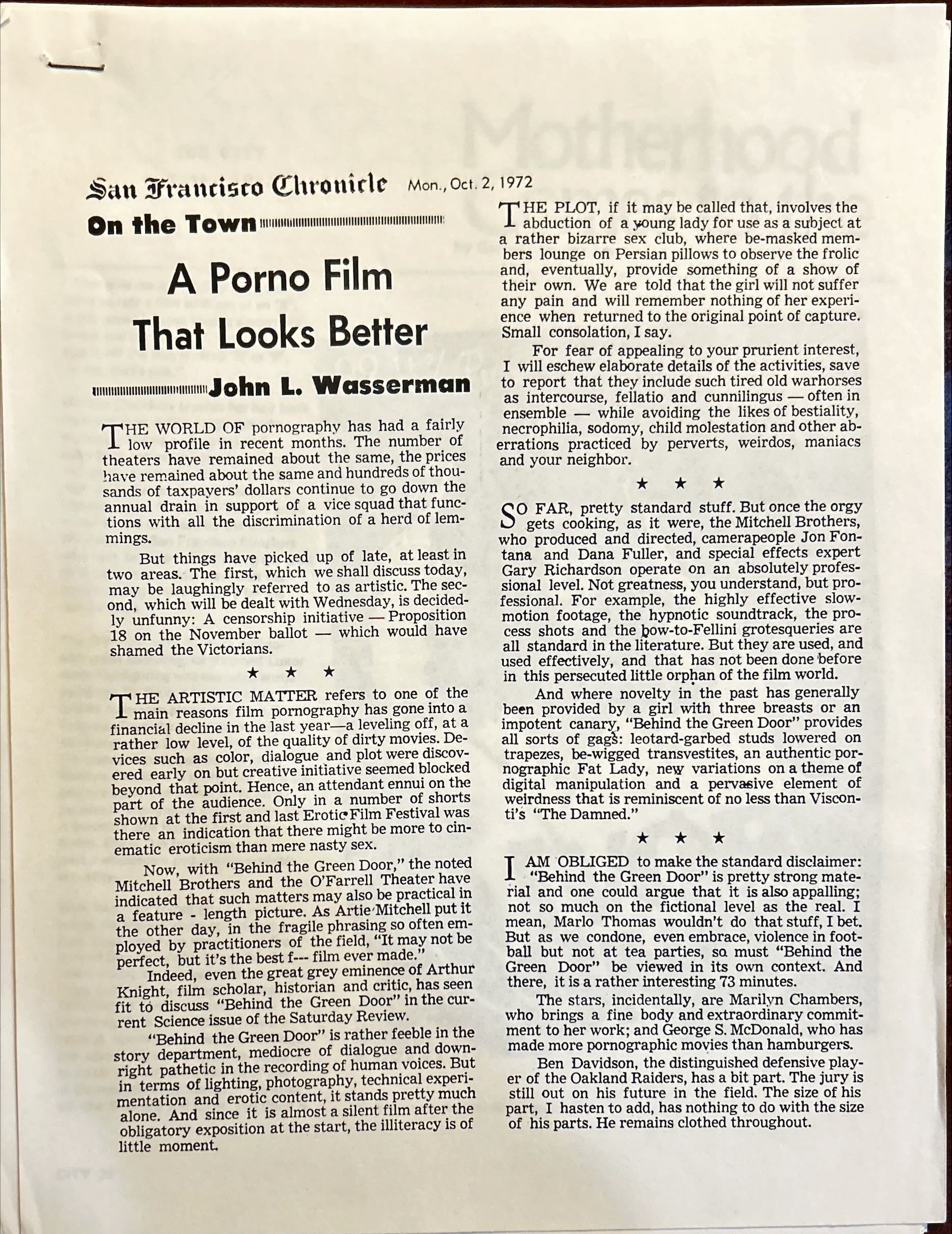 Inside Marilyn Chambers (1975) Original Presskit with 5 BW Stills