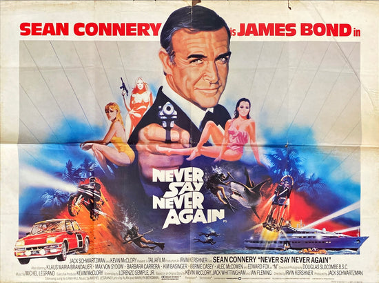 Never Say Never Again (1983) British Quad Original Movie Poster James Bond