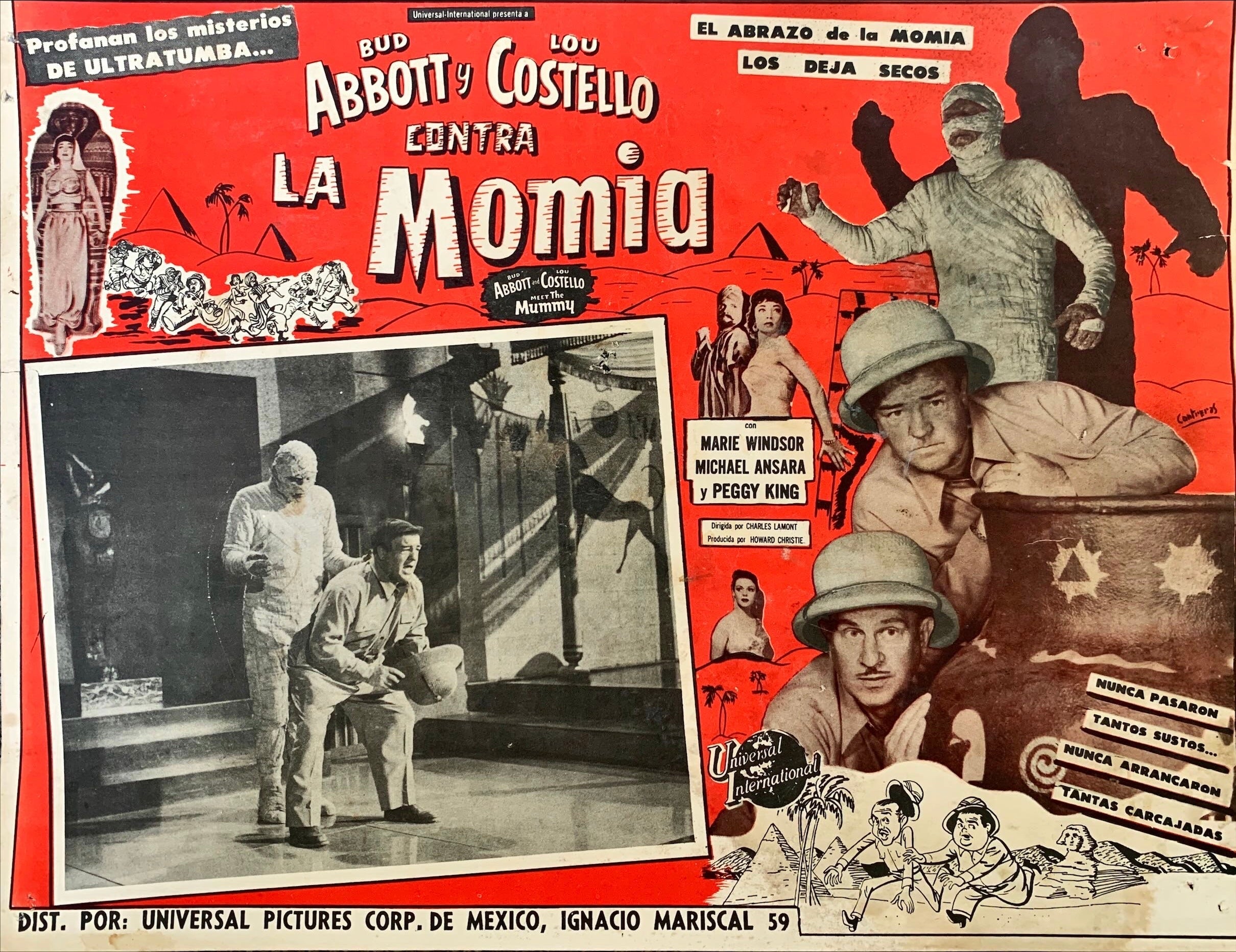 Abbott and Costello Meet the Mummy (1955) 3x Lobby Cards - MX