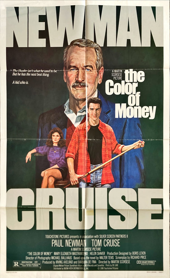 Color of Money (1986) One Sheet Movie Poster - Tom cruise