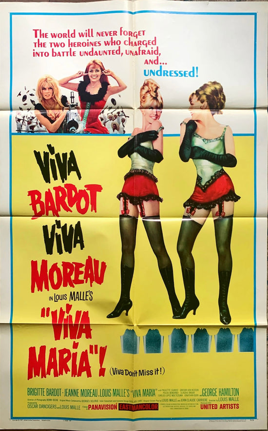 Viva Maria (1966) One Sheet Movie Poster - Bardot, Louis Malle