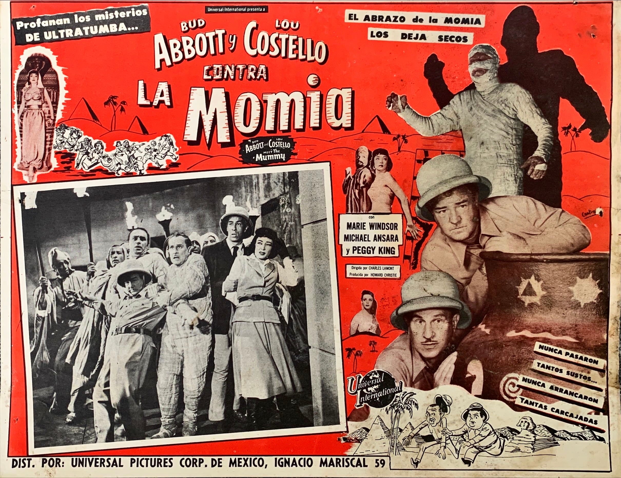 Abbott and Costello Meet the Mummy (1955) 3x Lobby Cards - MX