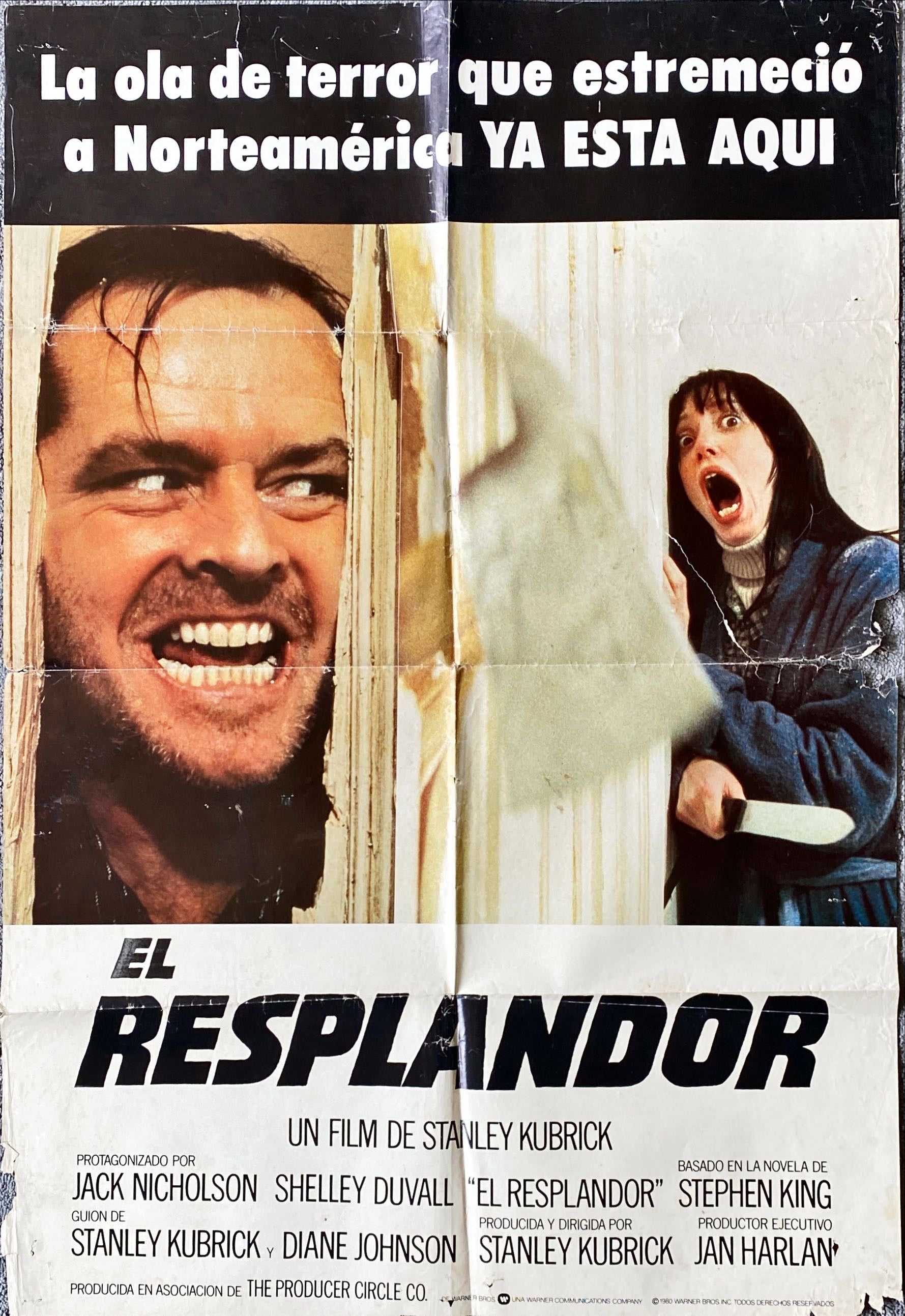 957 SHINING Argentinean movie poster '80 Stephen King & Stanley Kubrick horror masterpiece!