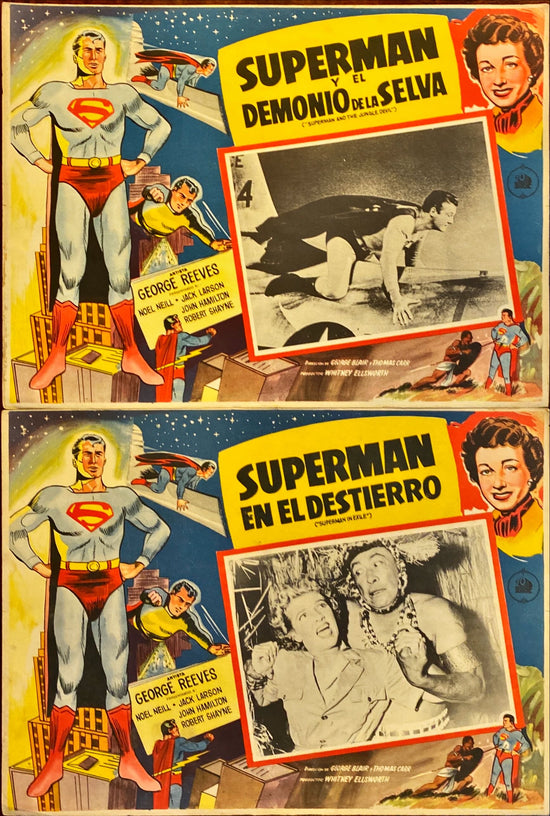 Superman & The Jungle Devil (1954) Lobby Cards - MX - R&