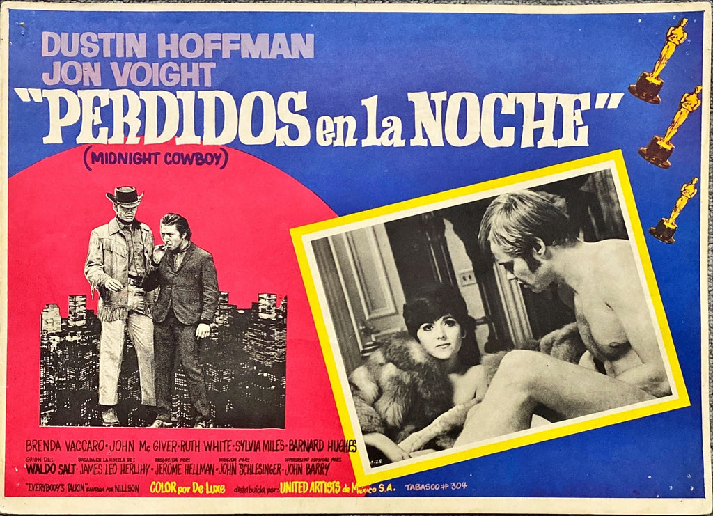 #2076 MIDNIGHT COWBOY Mexican Lobby Card 1970 Dustin Hoffman & Jon Voight - PosterCollectors.xyz