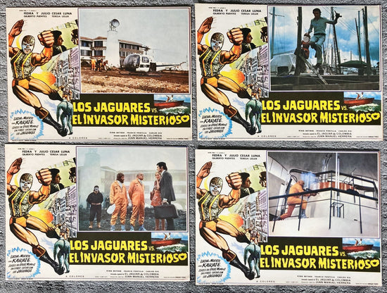 Los Jaguares contra el Invasor Misterioso (1975) 4x Lobby Cards - MX