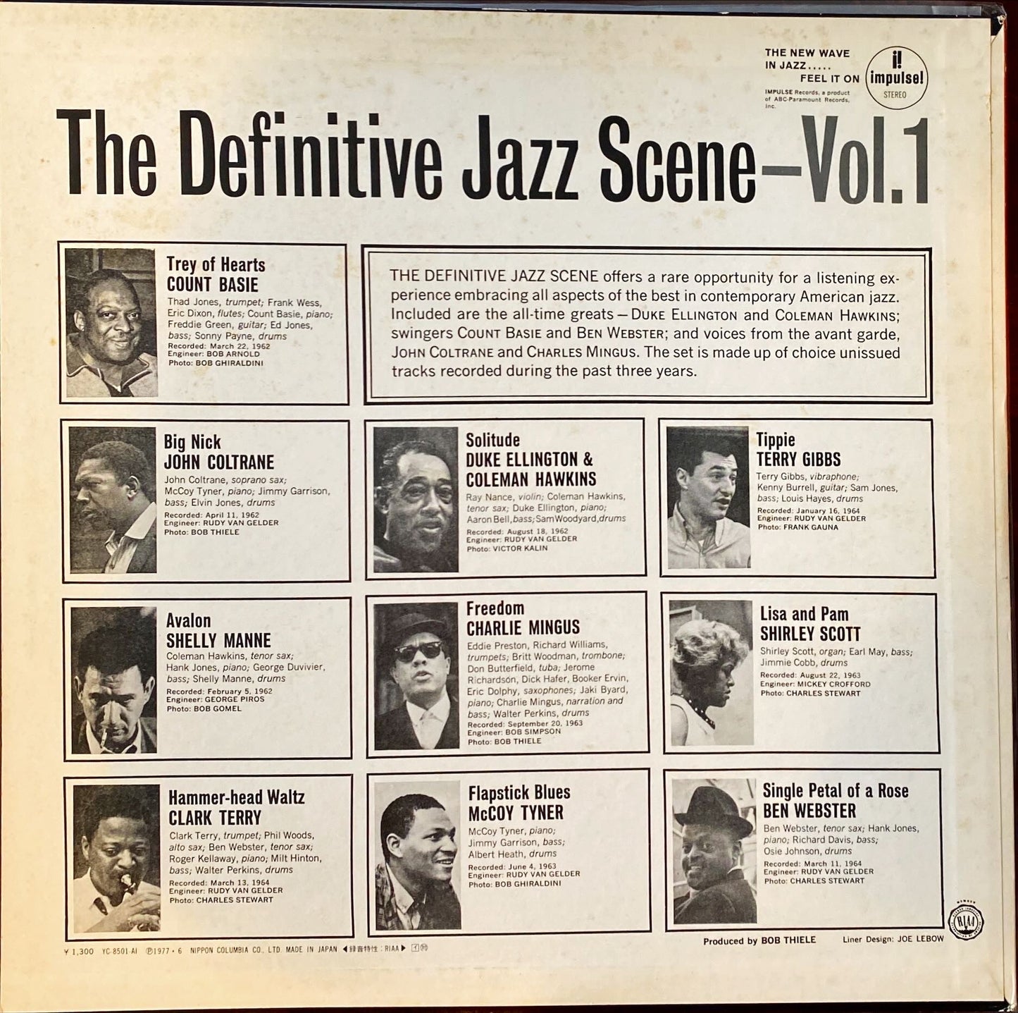 Various – The Definitive Jazz Scene Volume 1 Original Rare Japanese Pressing Vinyl/LP