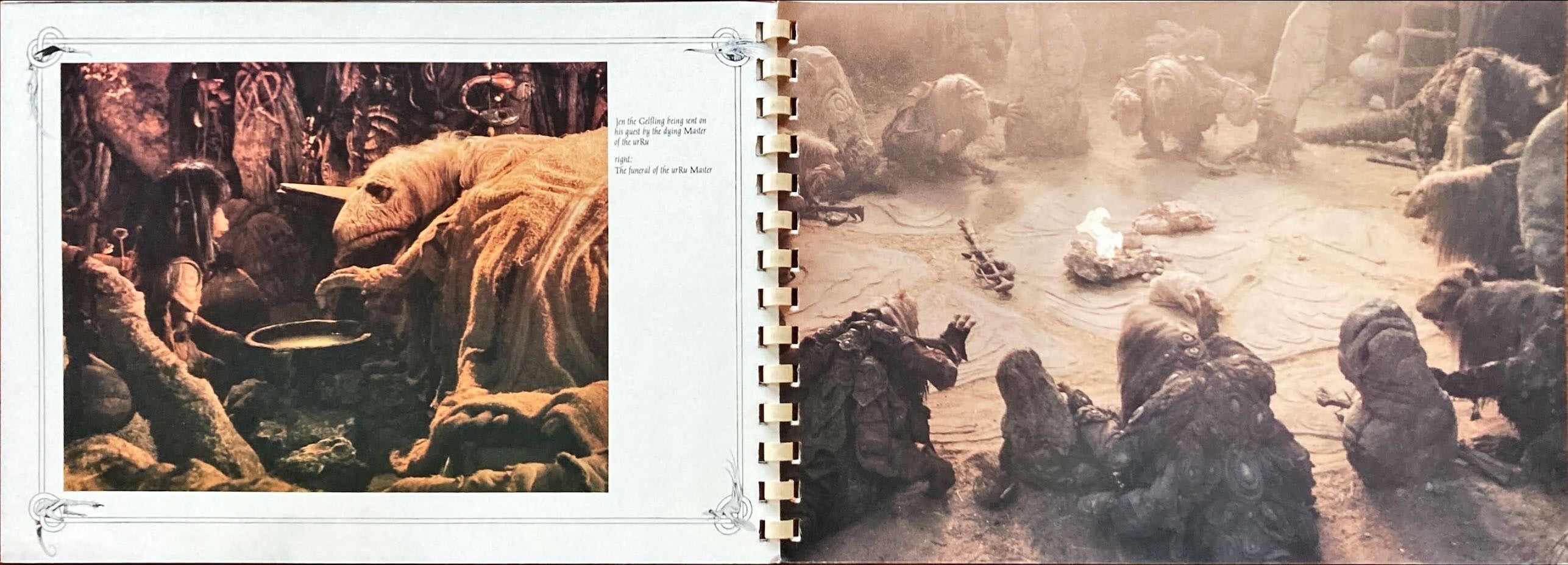#1035 DARK CRYSTAL spiral-bound promo book 1982 Jim Henson & Frank Oz, die-cut embossed cover, rare