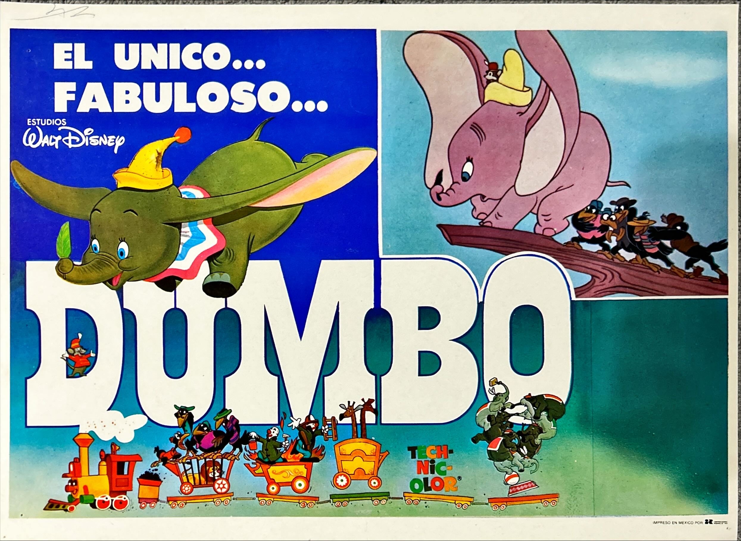 Dumbo Vintage Mexican Lobby card set, Disney animated classic
