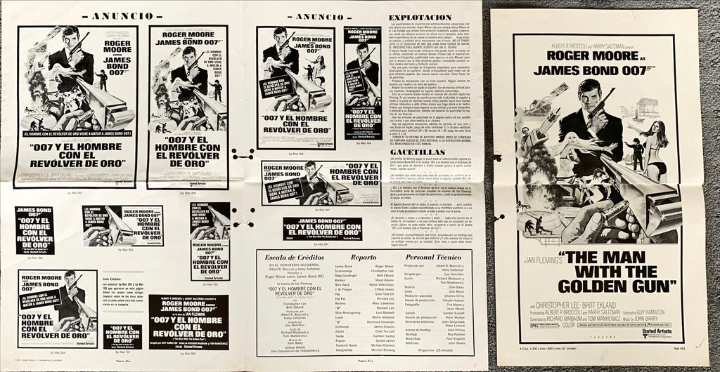 #412 007 James Bond Man With The Golden Gun Pressbook