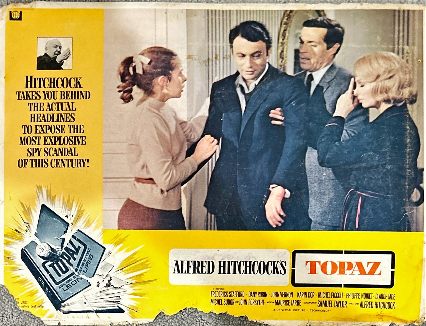 Topaz (1969) One Sheet Movie Poster + 7x Lobby Cards/Stills - SPAN, Hitchcock