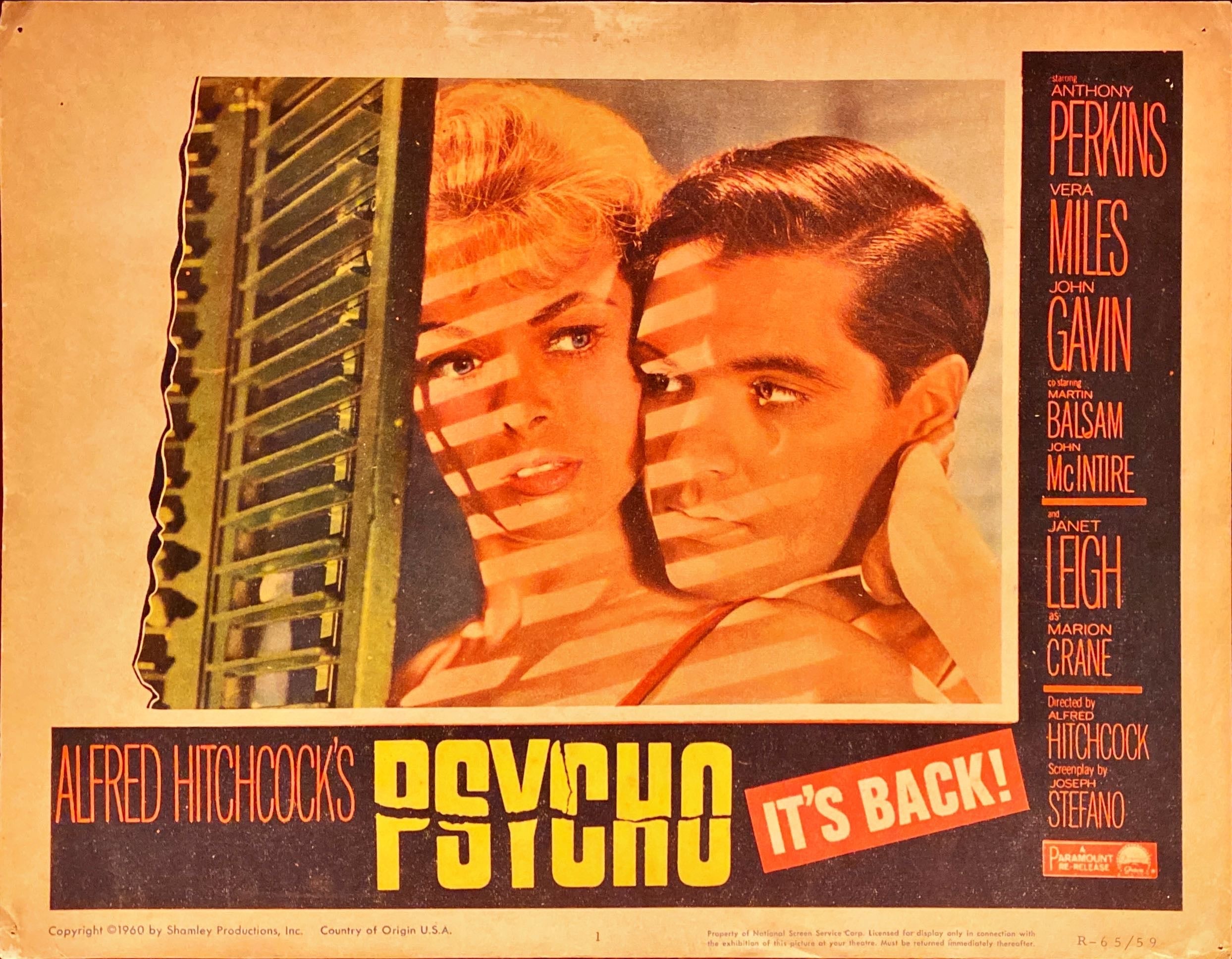 #853 PSYCHO 3 LOBBY CARDS R1965 Alfred Hitchcock - PosterCollectors.xyz