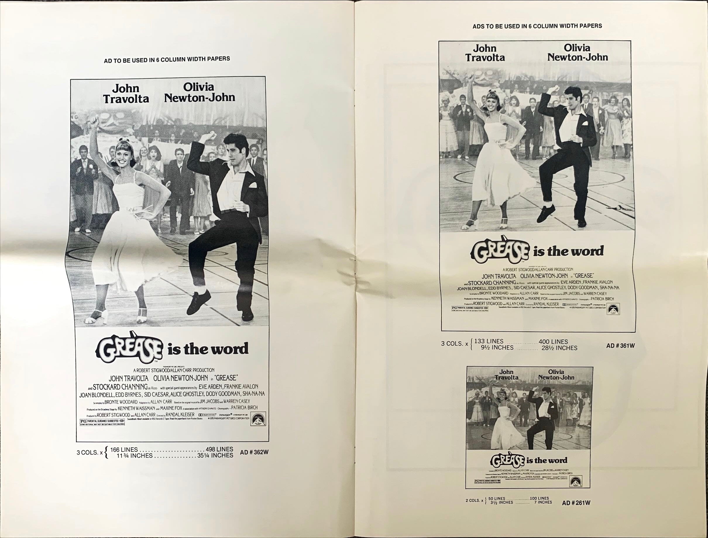 Grease (1987), Pressbook, John Travolta