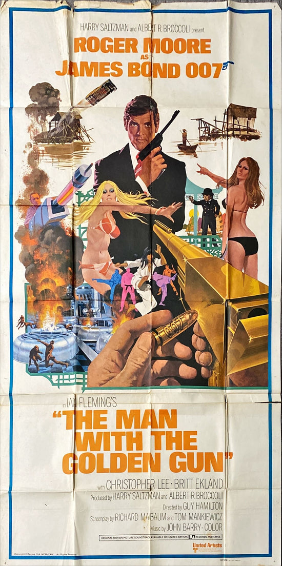 The Man With the Golden Gun (1974) Three Sheet Original Movie Poster, James Bond