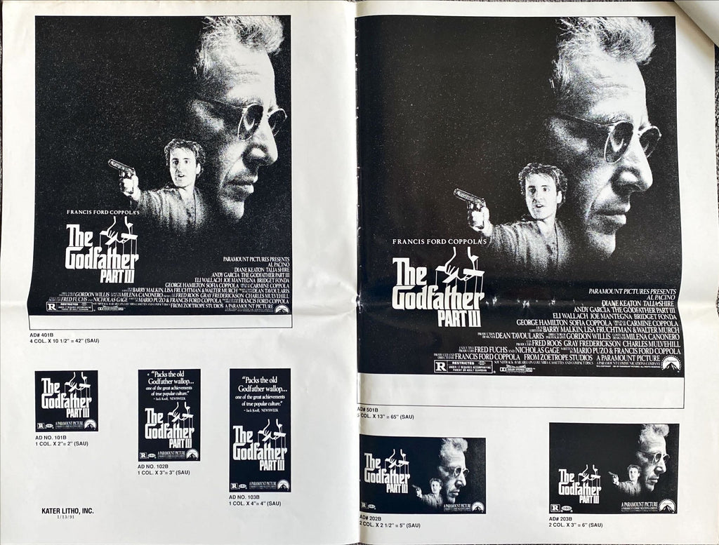 Godfather Part III - Al Pacino. Original Press Book