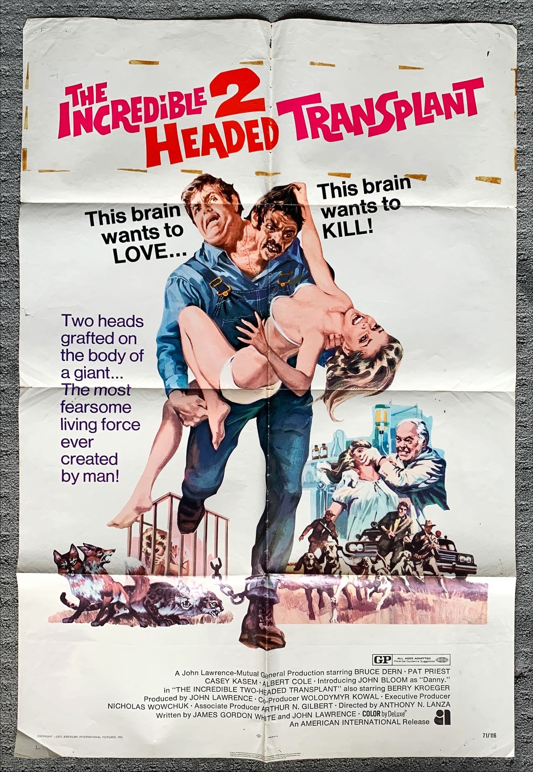 Incredible Two-Headed Transplant (1971) One Sheet Movie Poster
