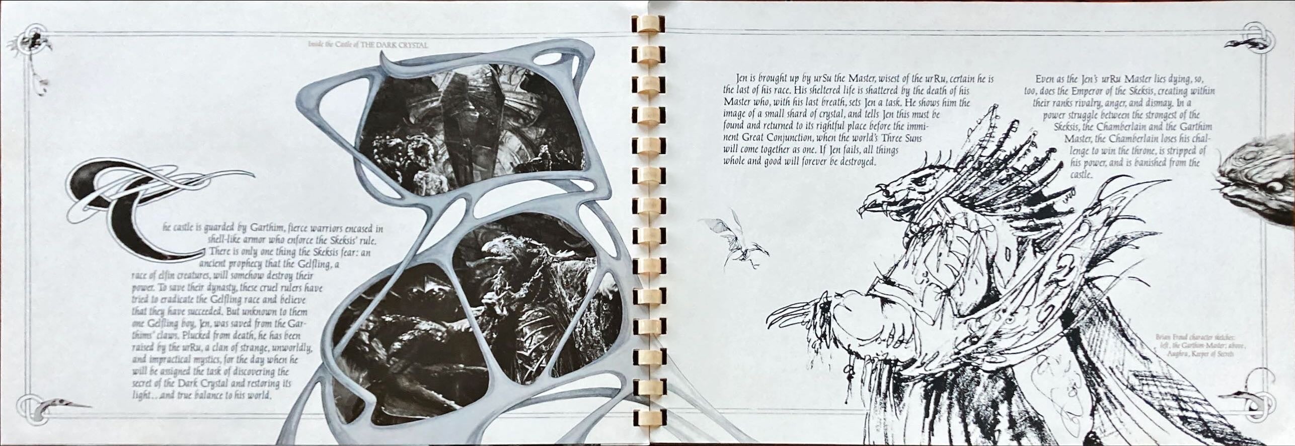 #A-67B DARK CRYSTAL spiral-bound promo book 1982 Jim Henson & Frank Oz, die-cut embossed cover, rare