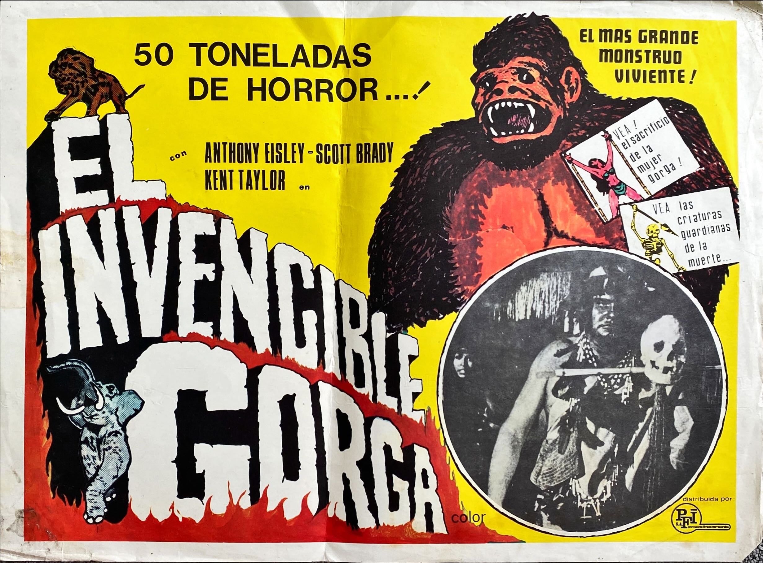 #1544 MIGHTY GORGA Mexican Lobby Card 1969 - giant ape creature