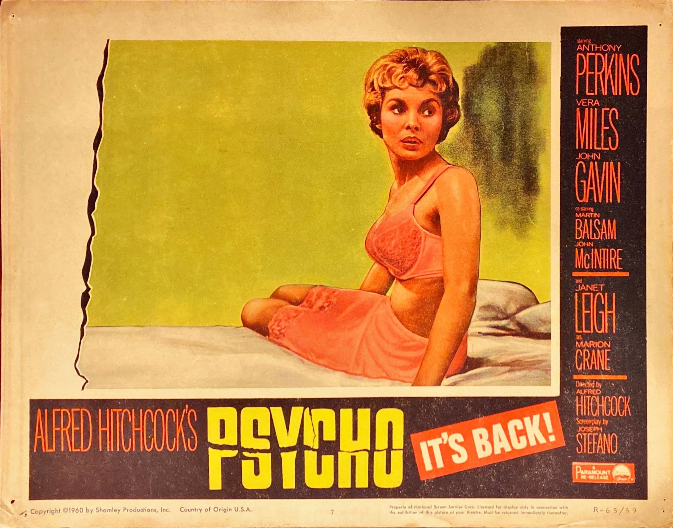 #853 PSYCHO 3 LOBBY CARDS R1965 Alfred Hitchcock - PosterCollectors.xyz