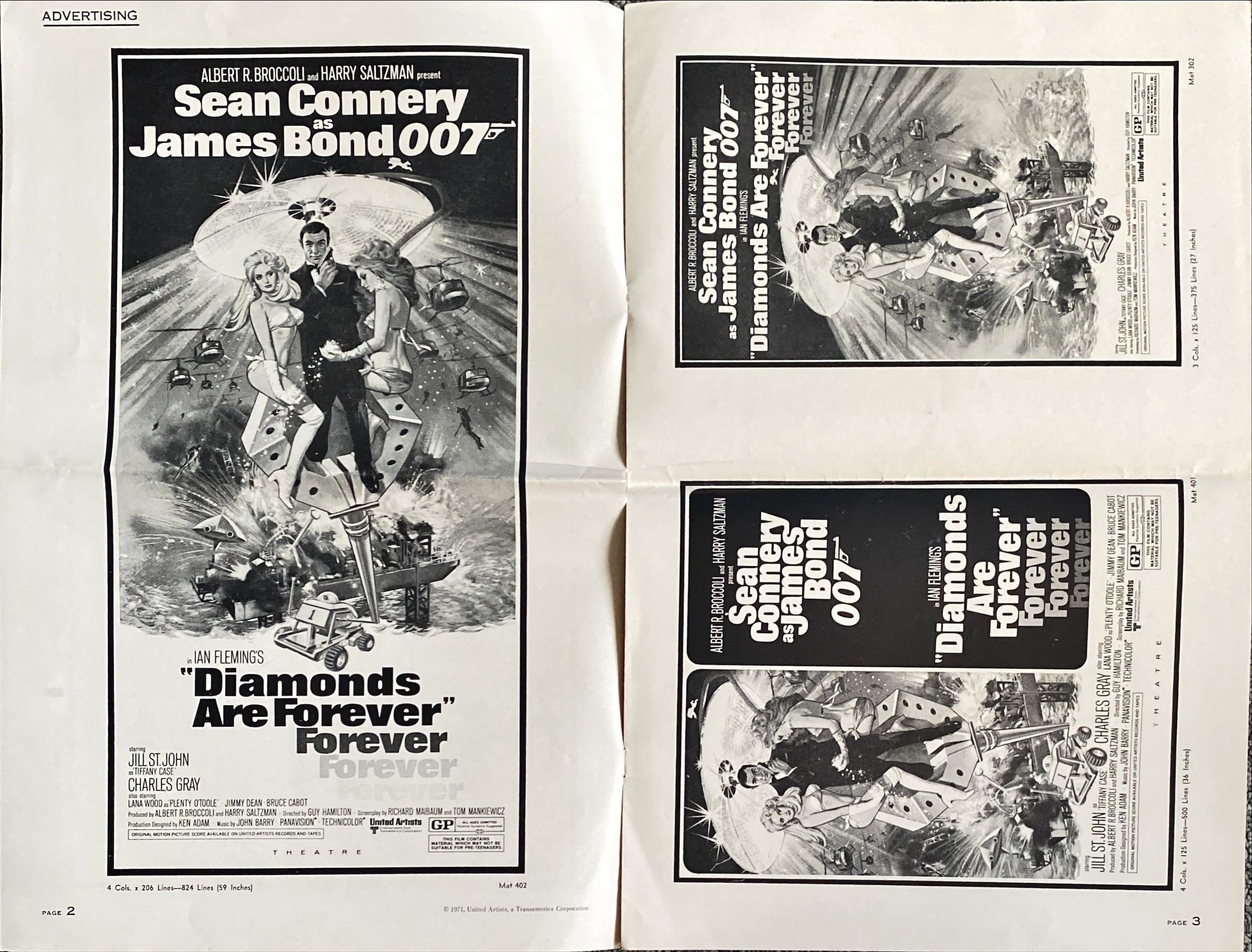 Diamonds Are Forever (1971) Pressbook - Bundle