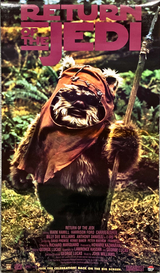 Return of the Jedi,  2-sided 20x35 special poster 1997 dialogue and Wicket the Ewok, Pizza Hut