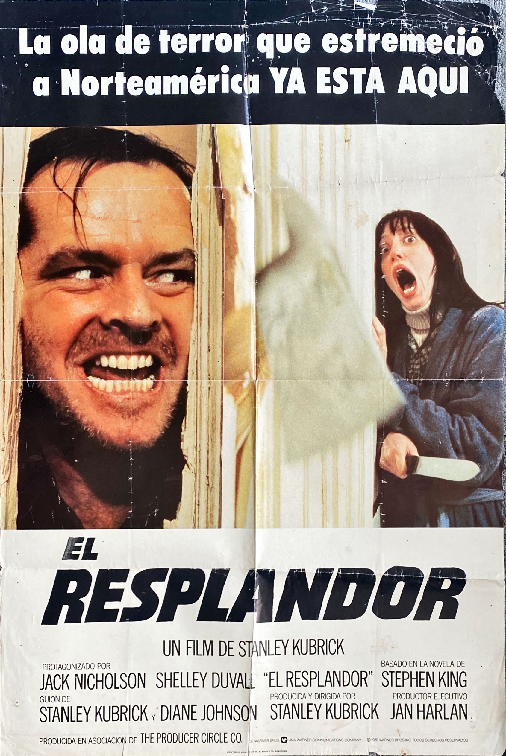 #935 SHINING Argentinean movie poster '80 Stephen King & Stanley Kubrick horror masterpiece!