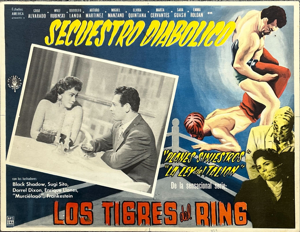 Secuestro Diabolico, Vintage Mexican Wrestling Lobby Cards, Los Tigres del Ring