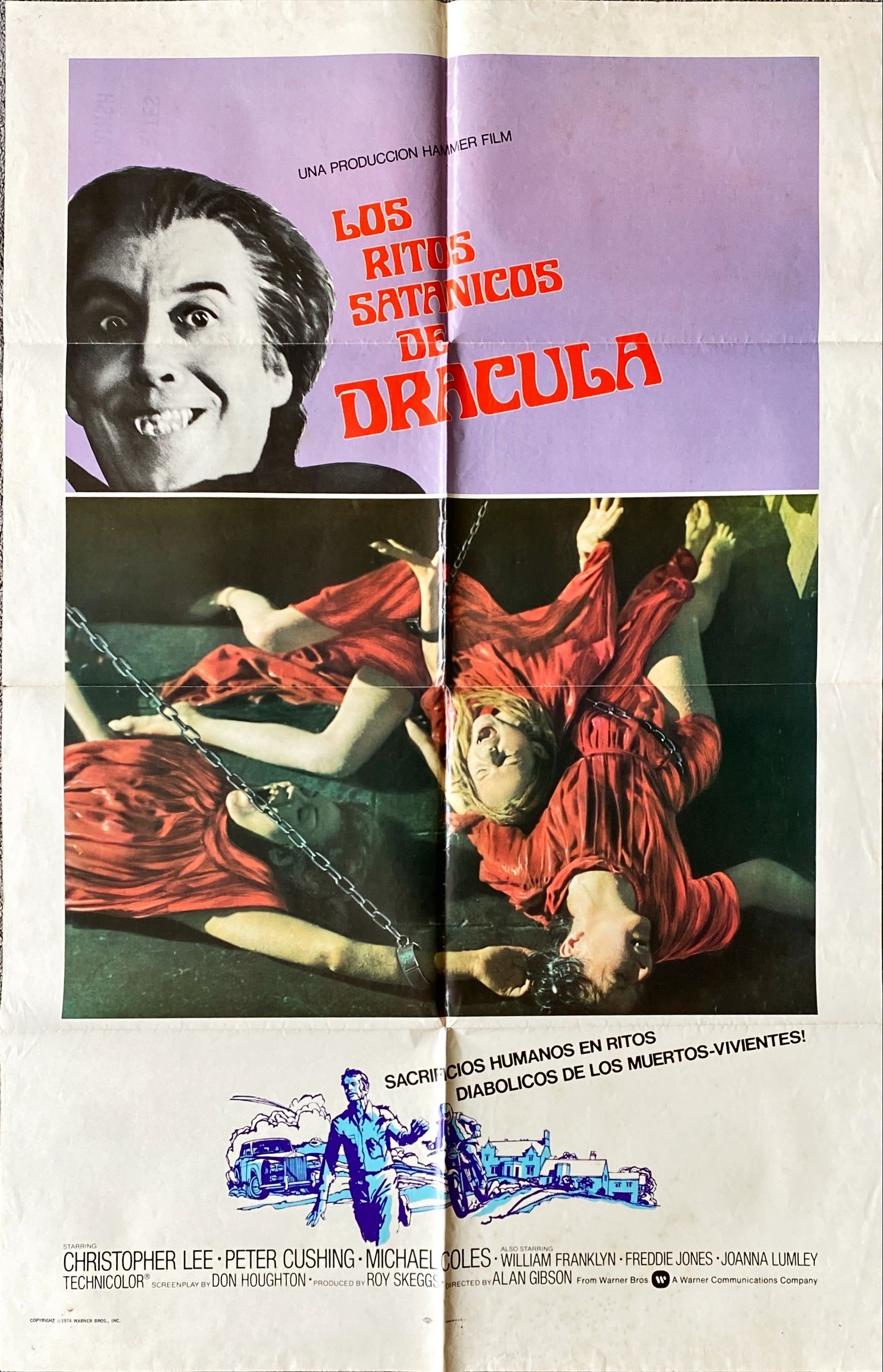 Satanic Rites of Dracula (1974) One Sheet Movie Poster - Christopher Lee