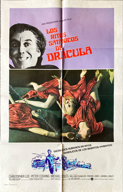 Satanic Rites of Dracula (1974) One Sheet Movie Poster - Christopher Lee