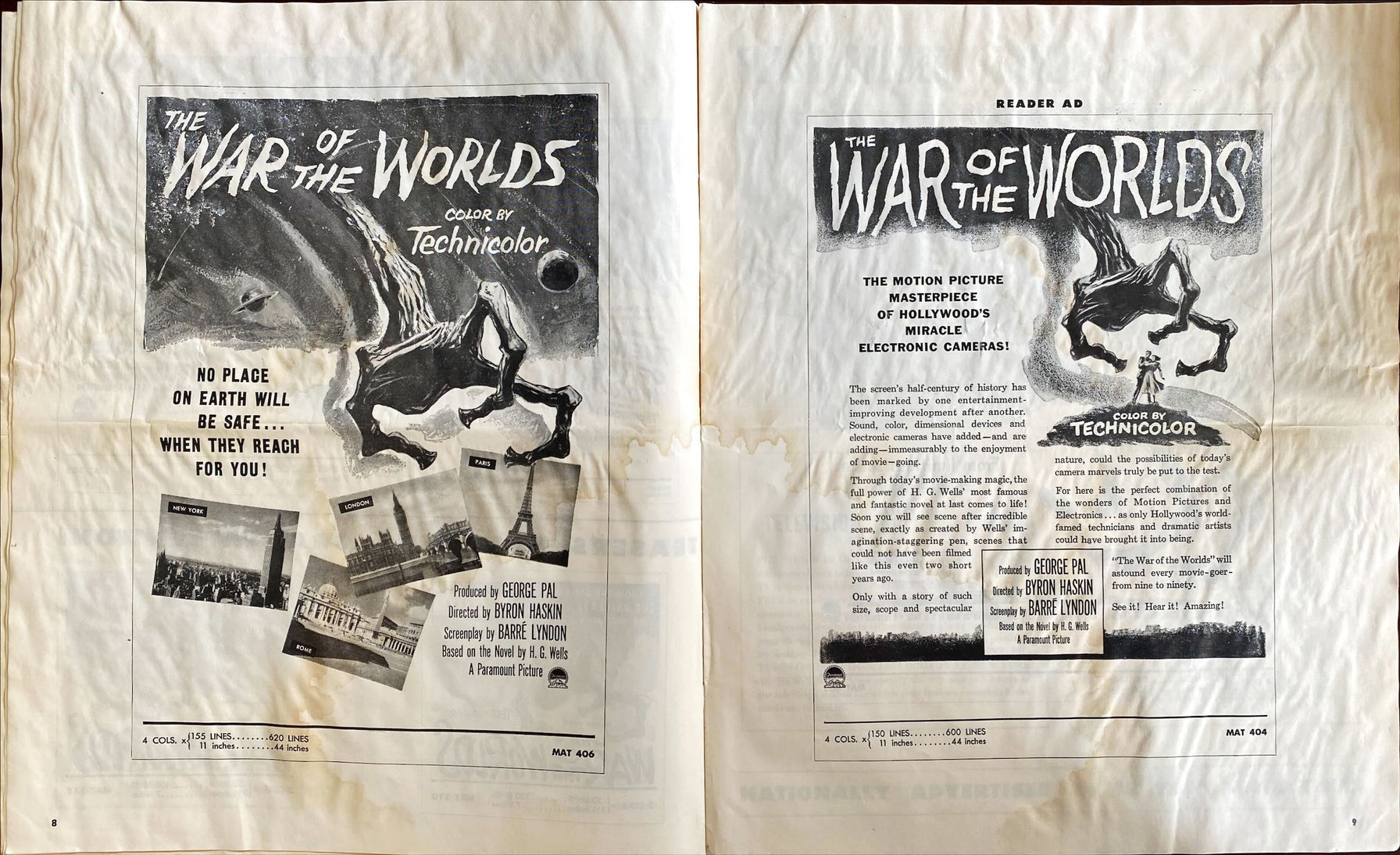 War of the Worlds (1953) Theatrical Pressbook